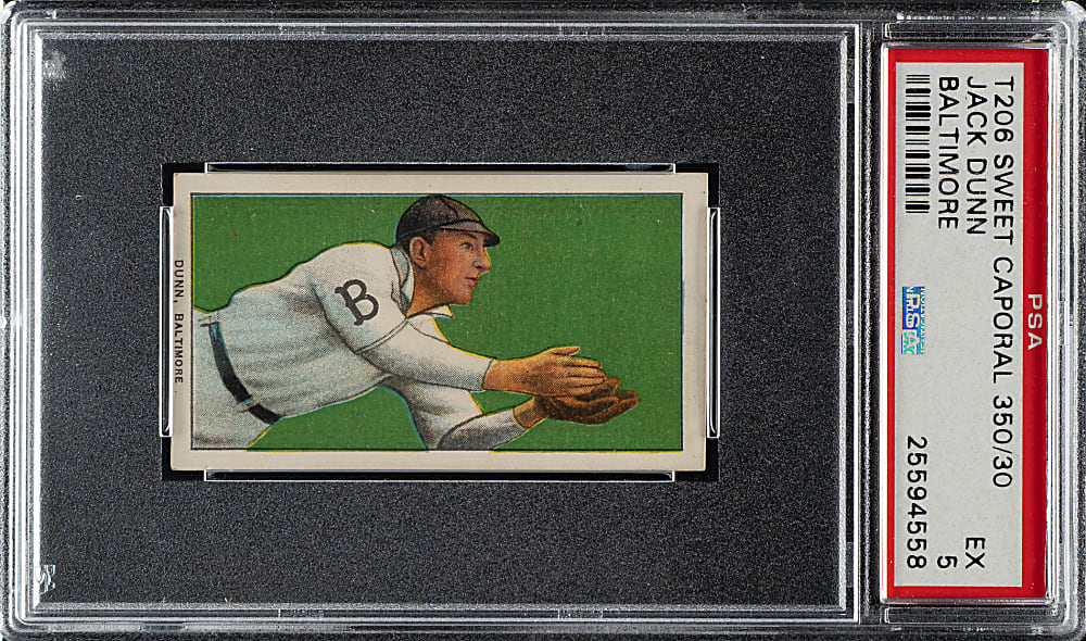 1909-1911 T206 White Border Jack Dunn PSA EX 5