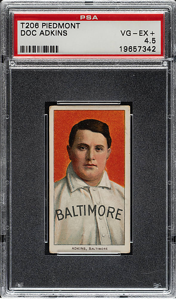 1909-1911 T206 White Border Doc Adkins PSA VG-EX+ 4.5
