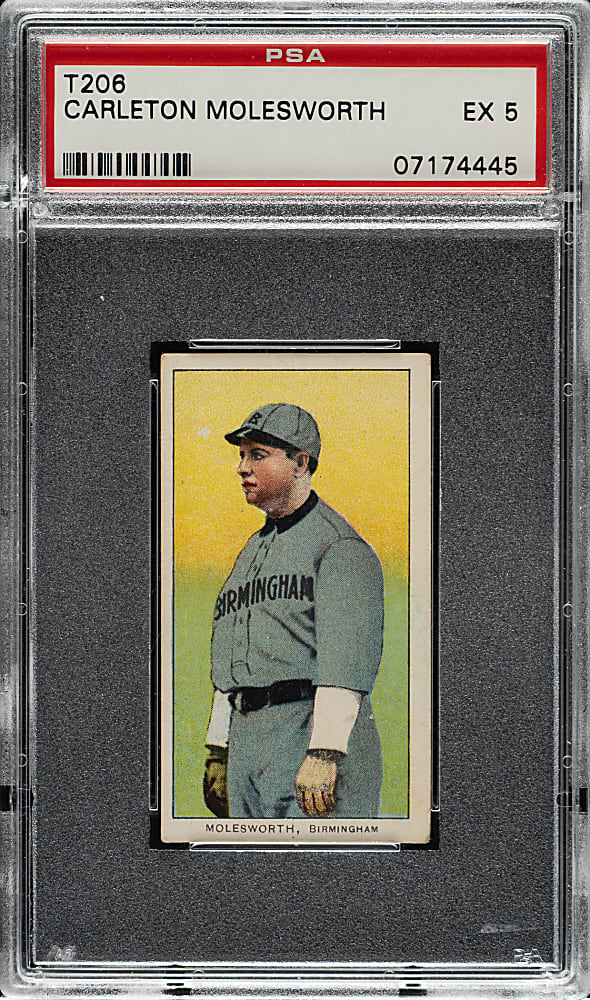 1909-1911 T206 White Border Carlton Molesworth Southern Leaguer PSA EX 5