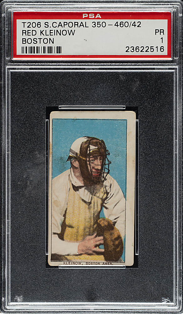 1909-1911 T206 White Border Red Kleinow Boston PSA POOR 1
