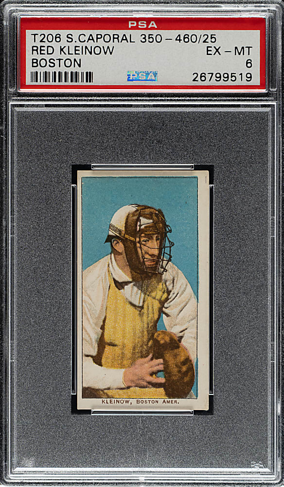 1909-1911 T206 White Border Red Kleinow Boston PSA EX-MT 6