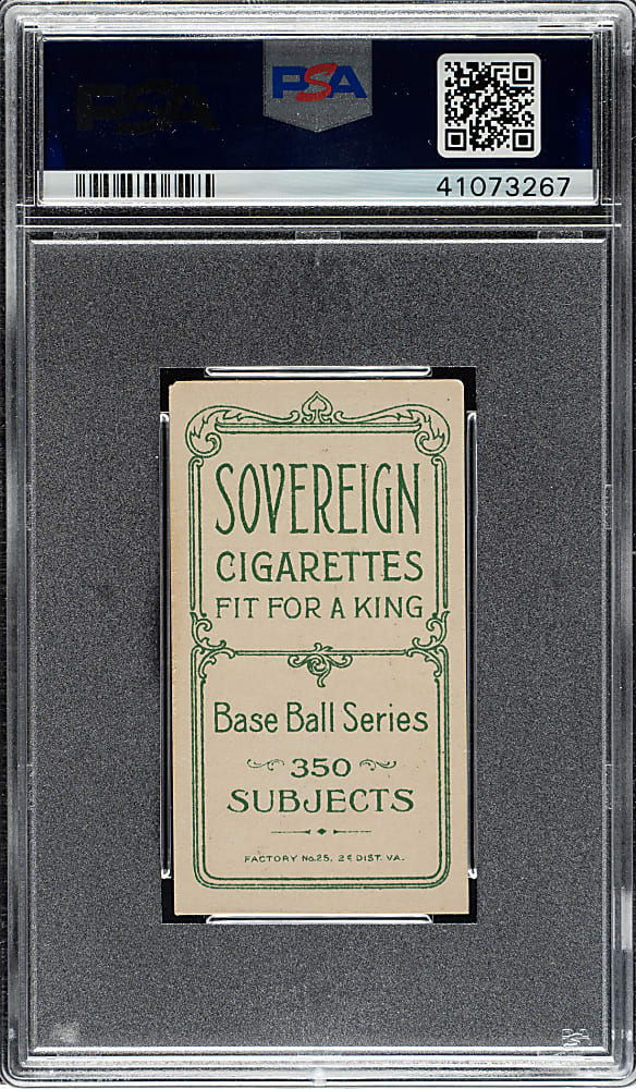 1909-1911 T206 White Border Ed Cicotte PSA EX 5 - Sovereign 350 Back