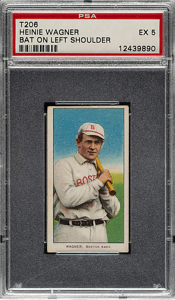 1909-1911 T206 White Border Heinie Wagner Bat on Left Shoulder PSA EX 5