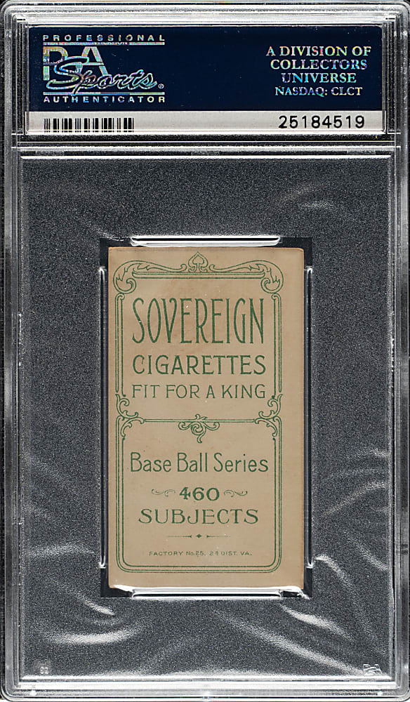 1909-1911 T206 White Border Buck Herzog Boston PSA VG-EX 4 - Sovereign 460 Back