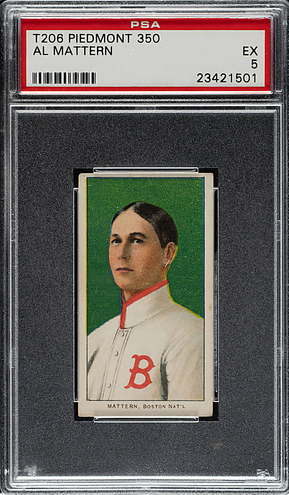 1909-1911 T206 White Border Al Mattern PSA EX 5