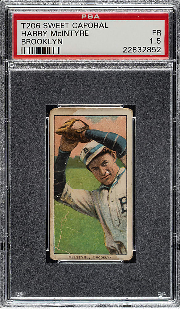 1909-1911 T206 White Border Harry McIntyre Brooklyn PSA FAIR 1.5