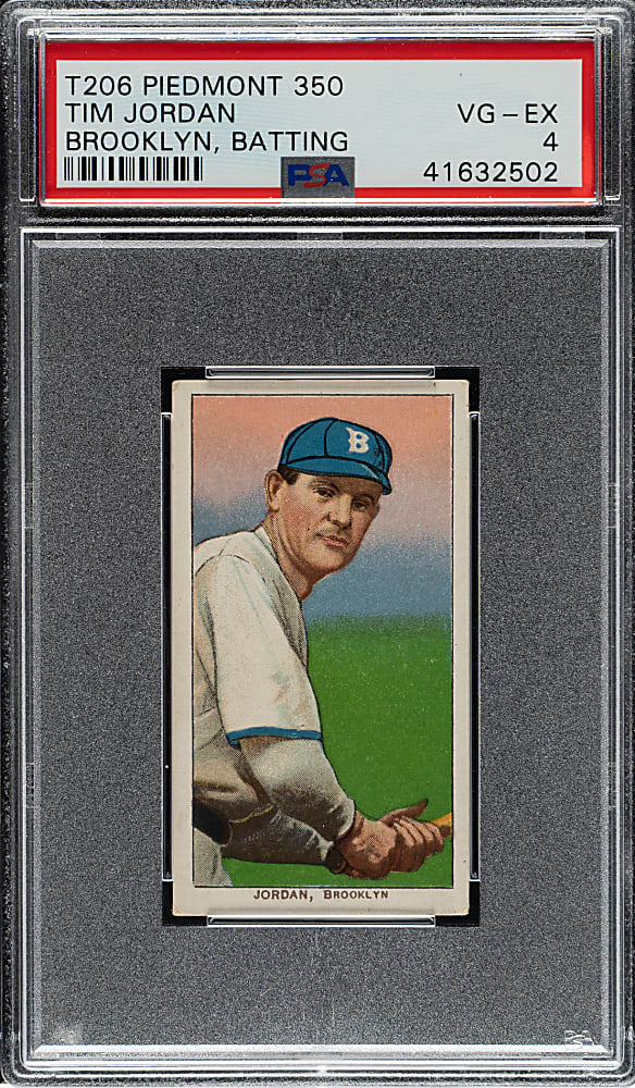 1909-1911 T206 White Border Tim Jordan Batting PSA VG-EX 4