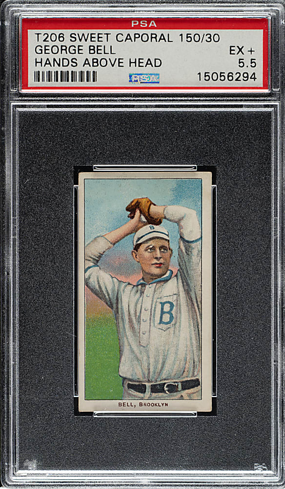 1909-1911 T206 White Border George Bell Hands Above Head PSA EX+ 5.5