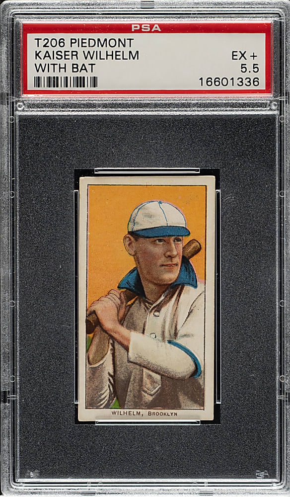 1909-1911 T206 White Border Kaiser Wilhelm with Bat PSA EX+ 5.5