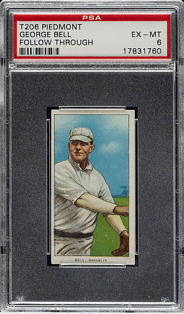 1909-1911 T206 White Border George Bell Follow Through PSA EX-MT 6