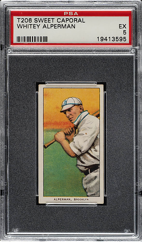1909-1911 T206 White Border Whitey Alperman PSA EX 5