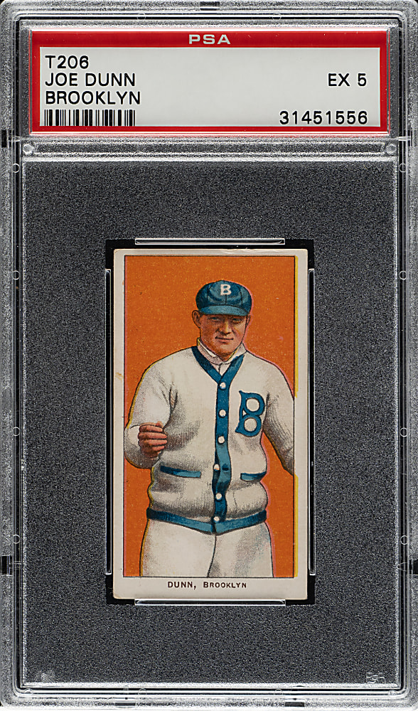 1909-1911 T206 White Border Joe Dunn PSA EX 5