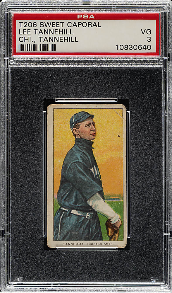 1909-1911 T206 White Border Lee Tannehill (Tannehill on Front) PSA VG 3