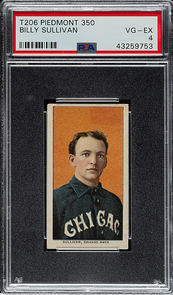 1909-1911 T206 White Border Billy Sullivan PSA VG-EX 4