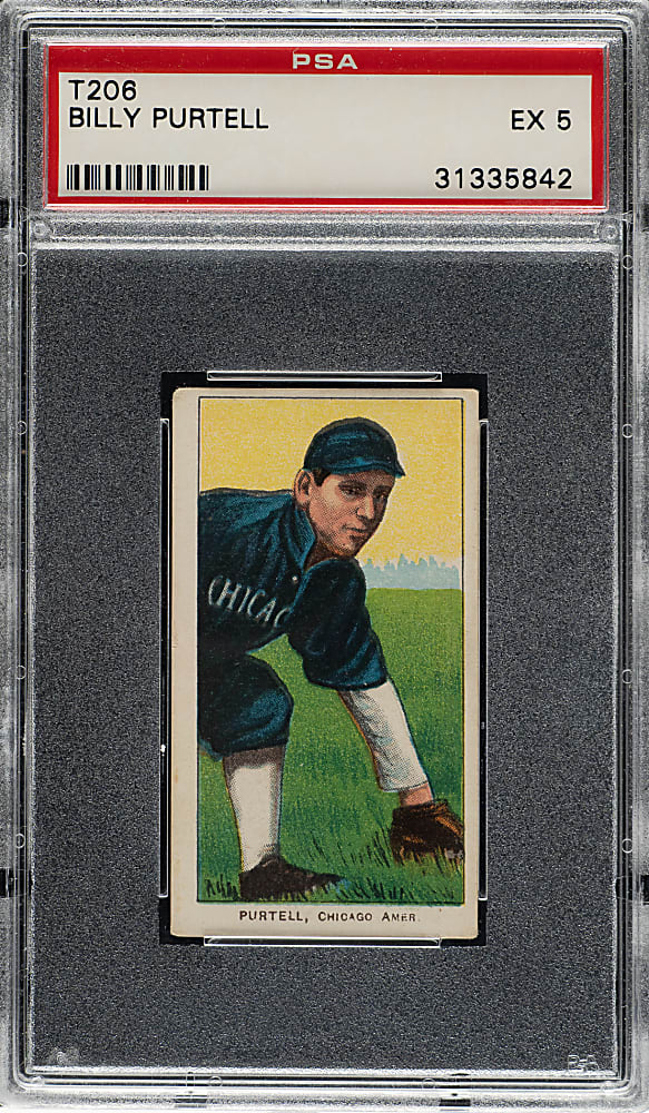 1909-1911 T206 White Border Billy Purtell PSA EX 5