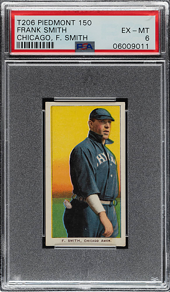1909-1911 T206 White Border Frank Smith Chicago, F. Smith on Front PSA EX-MT 6