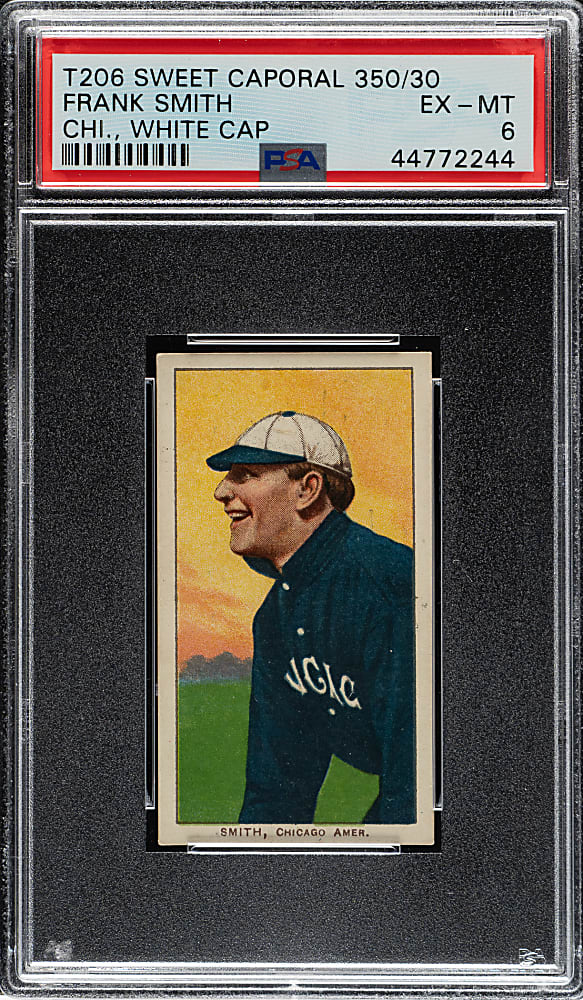 1909-1911 T206 White Border Frank Smith Chicago White Cap PSA EX-MT 6