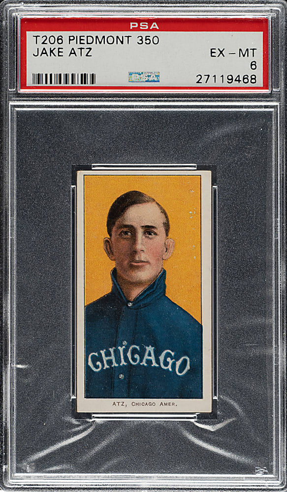 1909-1911 T206 White Border Jake Atz PSA EX-MT 6
