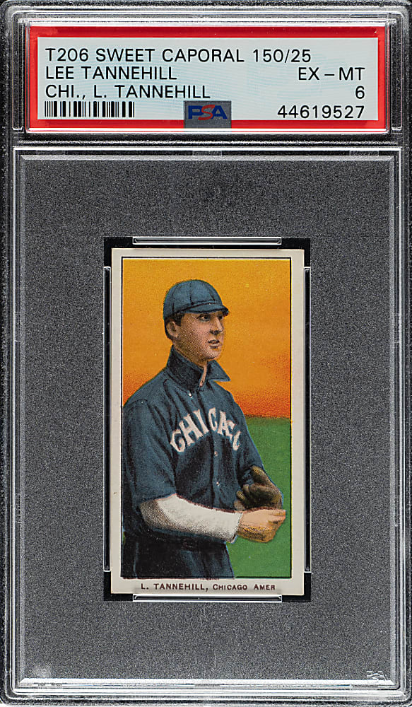 1909-1911 T206 White Border Lee Tannehill (L. Tannehill On Front) PSA EX-MT 6