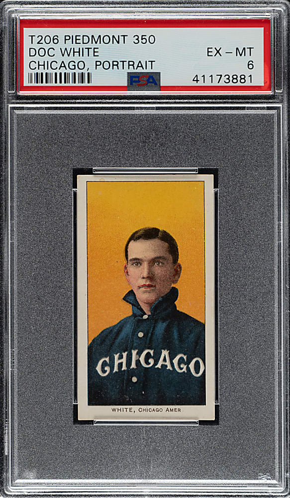 1909-1911 T206 White Border Doc White Portrait PSA EX-MT 6