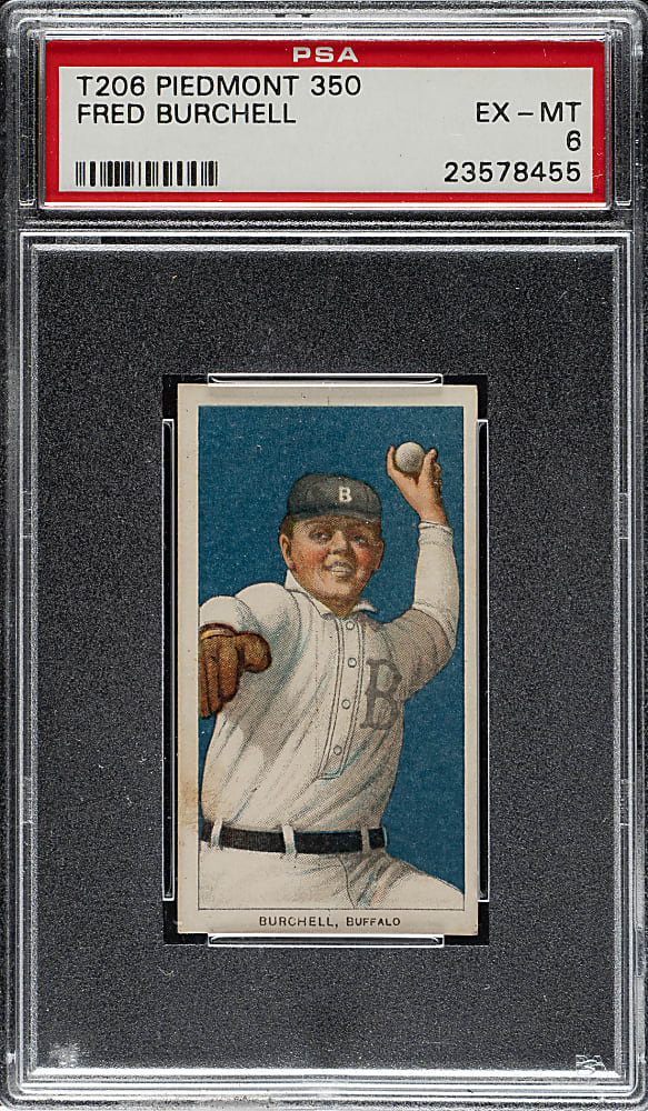 1909-1911 T206 White Border Fred Burchell PSA EX-MT 6