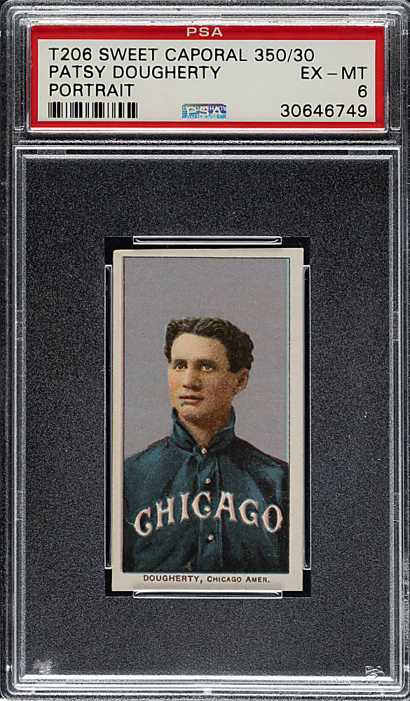 1909-1911 T206 White Border Patsy Dougherty Portrait PSA EX-MT 6