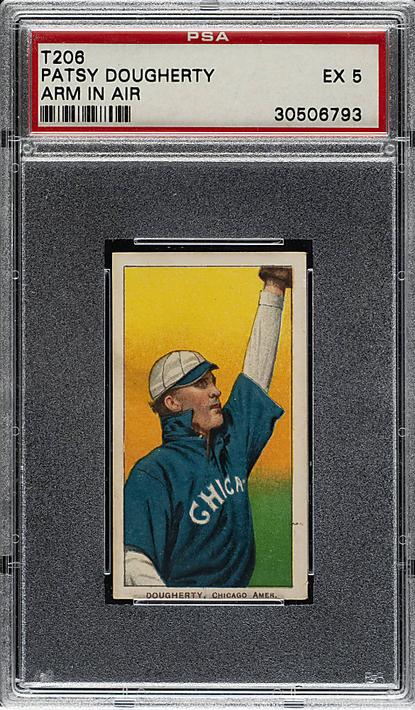 1909-1911 T206 White Border Patsy Dougherty Arm In Air PSA EX 5 - Sovereign 350 Back