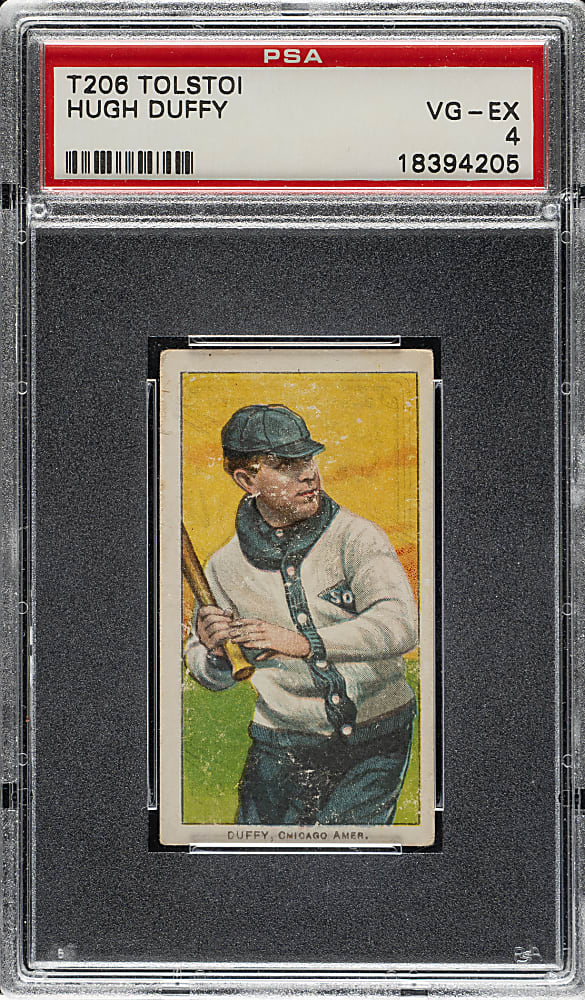 1909-1911 T206 White Border Hugh Duffy PSA VG-EX 4 - Tolstoi Back