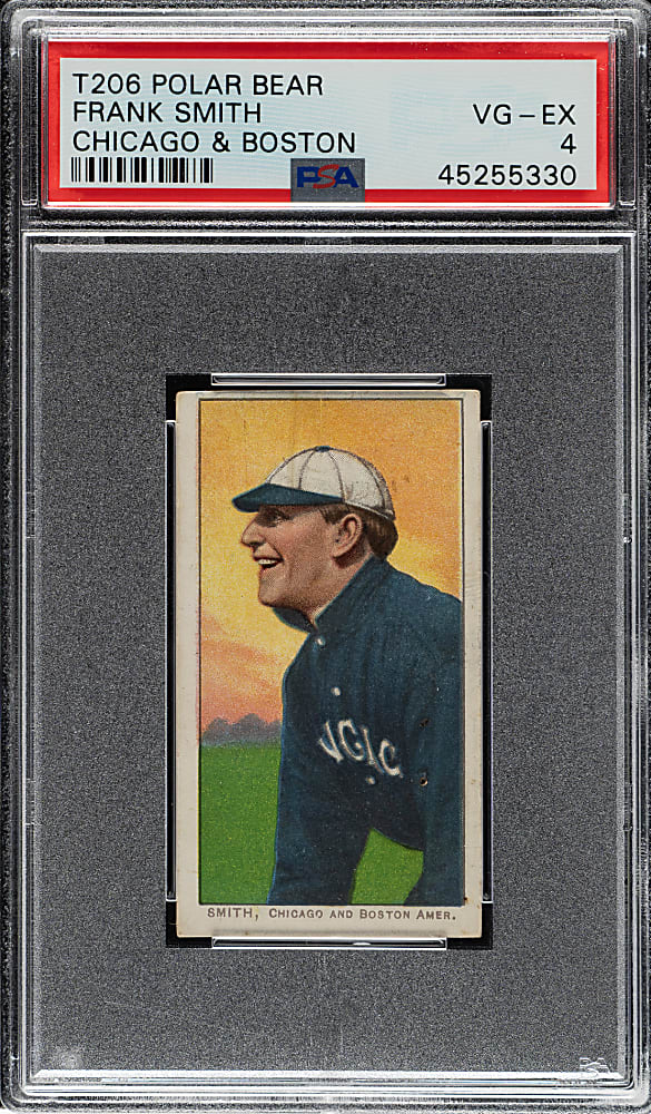 1909-1911 T206 White Border Frank Smith Chicago & Boston PSA VG-EX 4 - Polar Bear Back