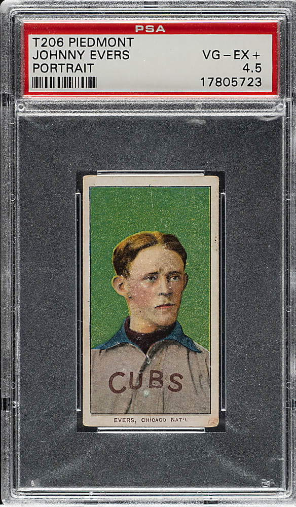 1909-1911 T206 White Border Johnny Evers Portrait PSA VG-EX+ 4.5