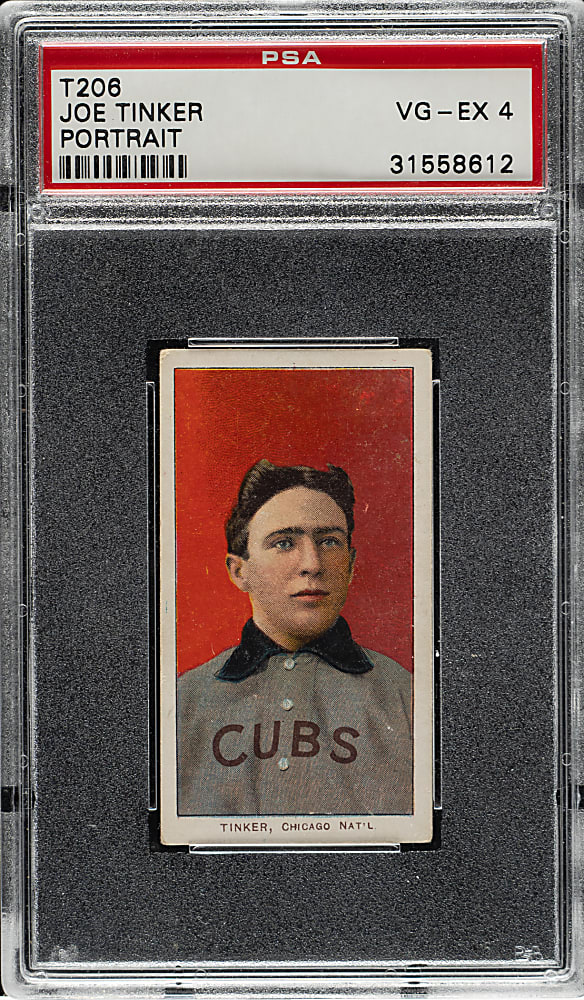 1909-1911 T206 White Border Joe Tinker Portrait PSA VG-EX 4