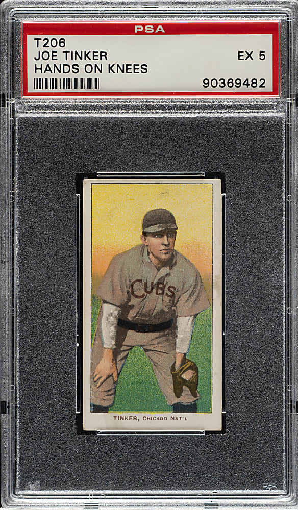 1909-1911 T206 White Border Joe Tinker Hands on Knees PSA EX 5
