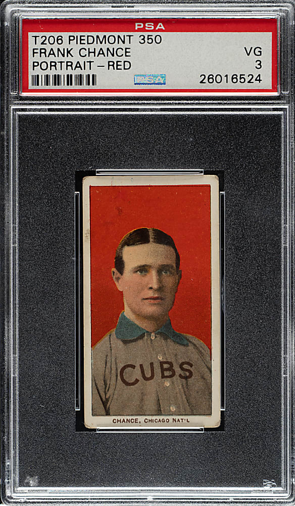 1909-1911 T206 White Border Frank Chance Portrait Red Background PSA VG 3