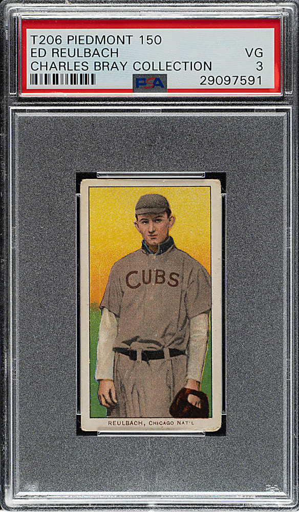 1909-1911 T206 White Border Ed Reulbach Glove Showing PSA VG 3 (Charles Bray Collection)