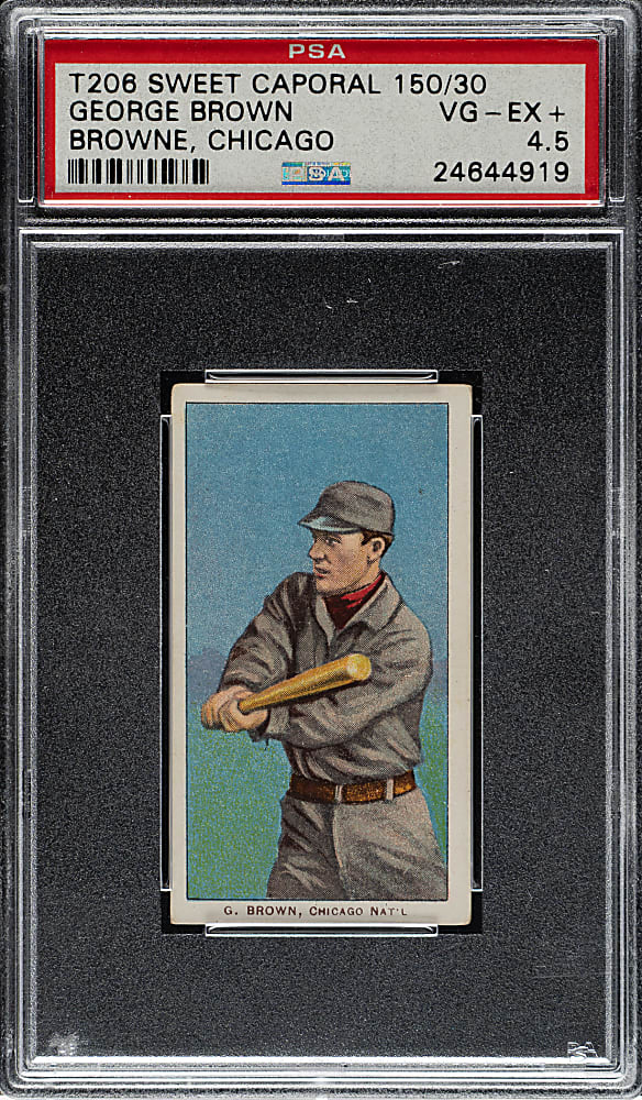 1909-1911 T206 White Border George Brown Chicago PSA VG-EX+ 4.5