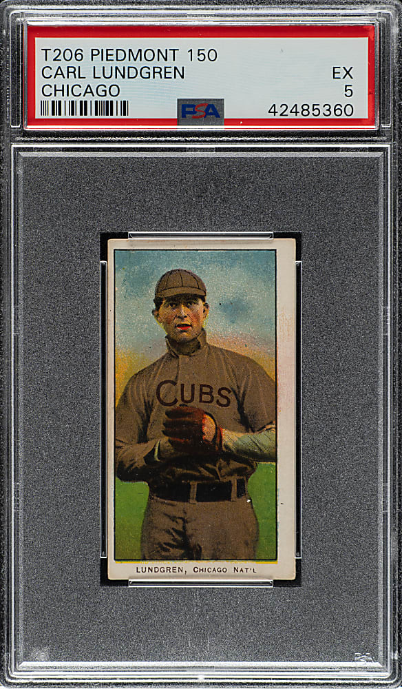 1909-1911 T206 White Border Carl Lundgren Chicago PSA EX 5