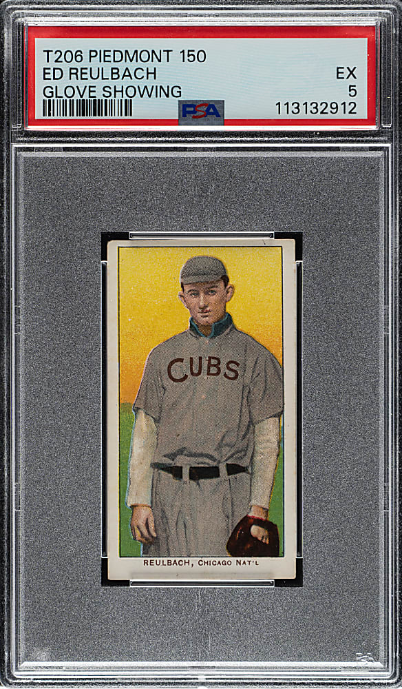1909-1911 T206 White Border Ed Reulbach Glove Showing PSA EX 5