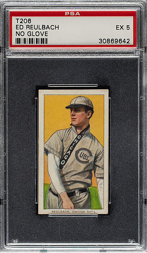 1909-1911 T206 White Border Ed Reulbach No Glove Showing PSA EX 5