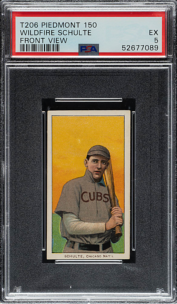 1909-1911 T206 White Border Wildfire Schulte Front View PSA EX 5