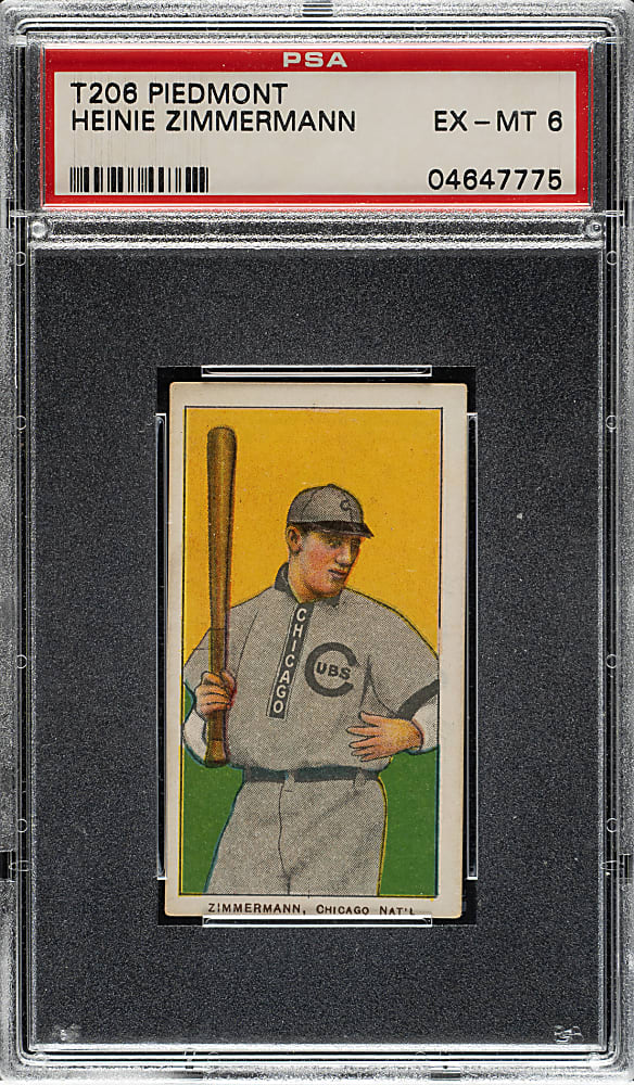 1909-1911 T206 White Border Heinie Zimmerman PSA EX-MT 6