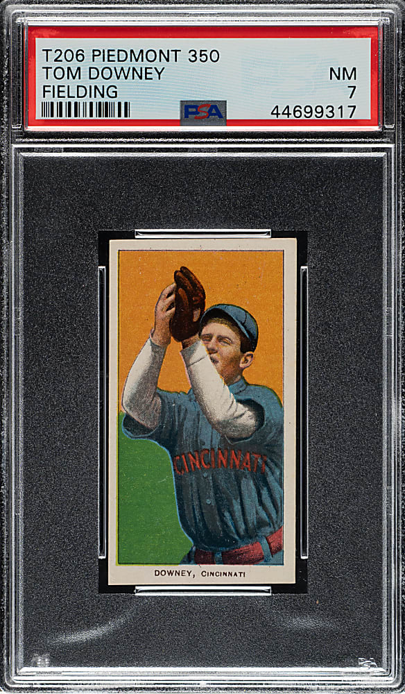 1909-1911 T206 White Border Tom Downey Fielding PSA NM 7
