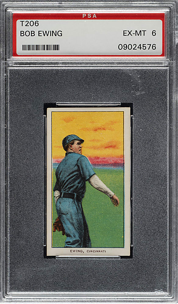 1909-1911 T206 White Border Bob Ewing PSA EX-MT 6