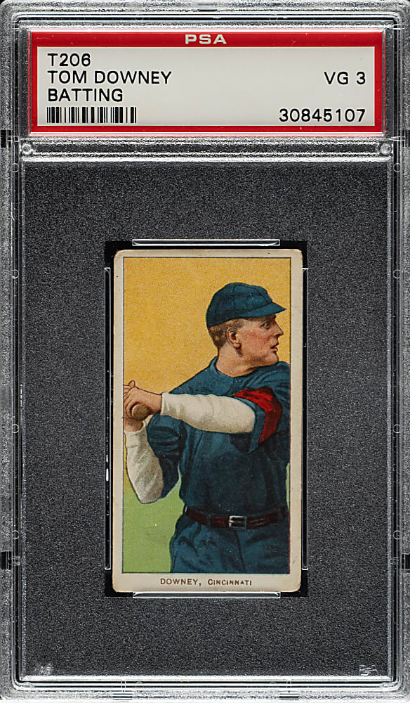 1909-1911 T206 White Border Tom Downey Batting PSA VG 3
