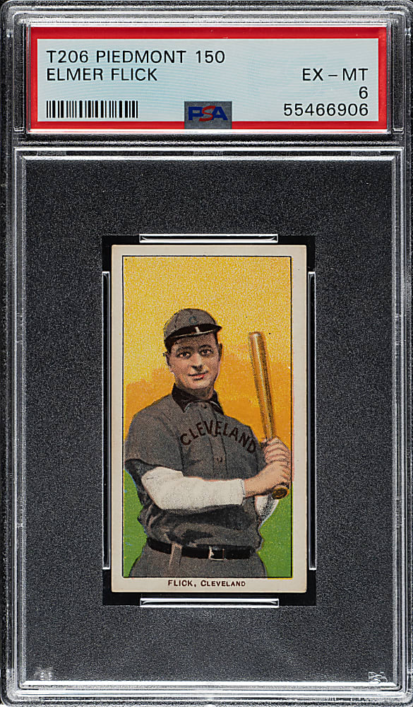 1909-1911 T206 White Border Elmer Flick PSA EX-MT 6