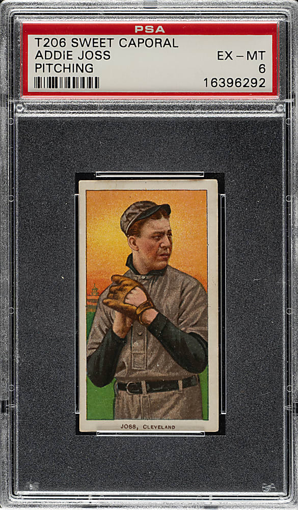 1909-1911 T206 White Border Addie Joss Pitching PSA EX-MT 6