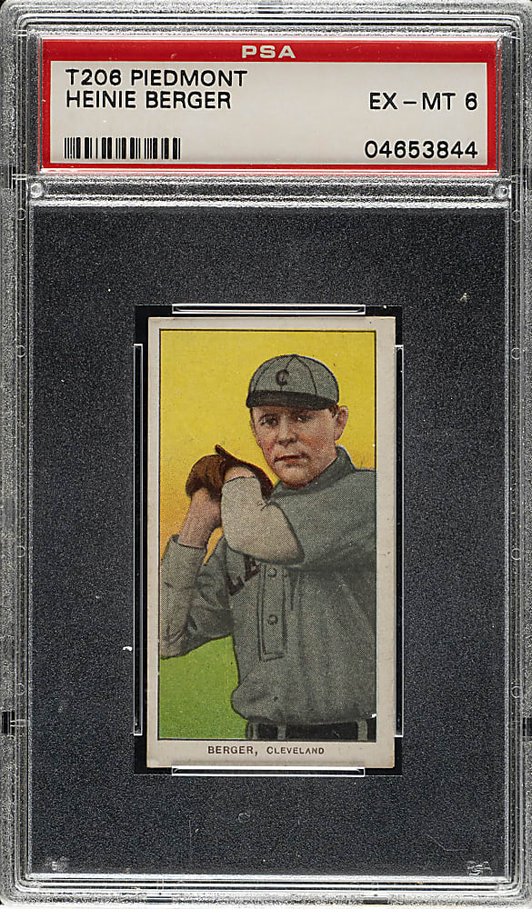 1909-1911 T206 White Border Heinie Berger PSA EX-MT 6
