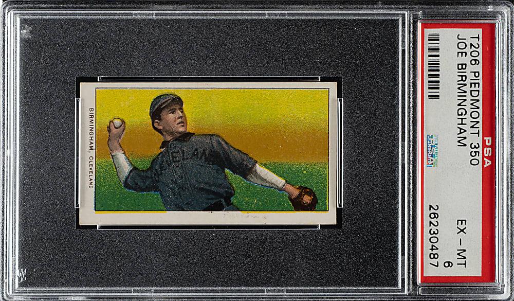 1909-1911 T206 White Border Joe Birmingham PSA EX-MT 6