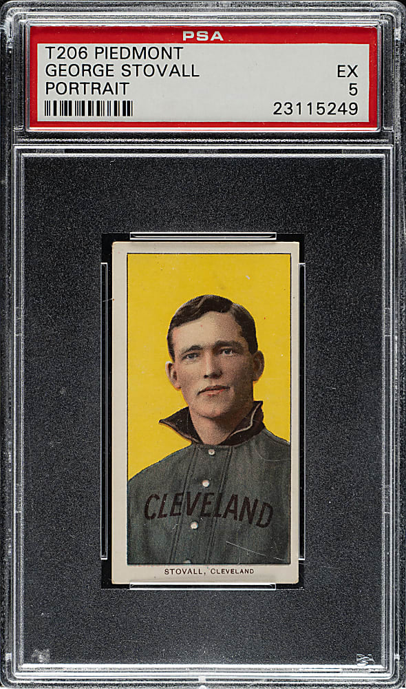 1909-1911 T206 White Border George Stovall Portrait PSA EX 5