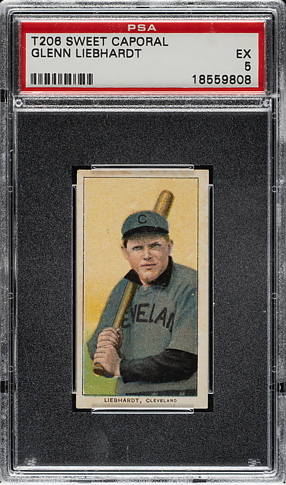 1909-1911 T206 White Border Glenn Liebhardt PSA EX 5