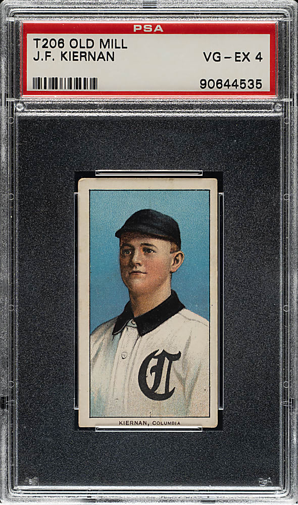 1909-1911 T206 White Border J. F. Kiernan Southern Leaguer PSA VG-EX 4 - Old Mill Back